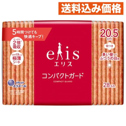 エリス コンパクトガード 多い昼〜ふつうの日用 羽つき 20.5cm 28枚入