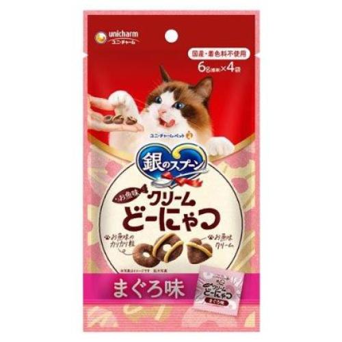 ユニ・チャーム 銀のスプーン お魚味クリーム どーにゃつまぐろ味 猫用 4袋入