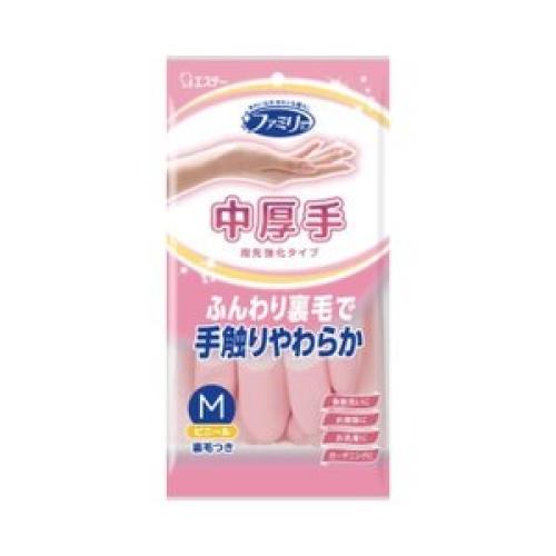ファミリー　ビニール中厚手指先強化　Ｍ　ピンク