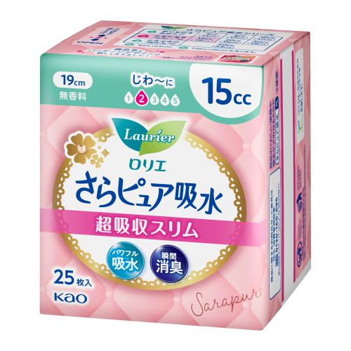 花王 ロリエ さらピュア吸水 超吸収スリム 15cc 25枚入