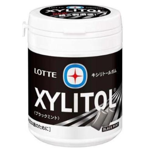 ロッテ キシリトールガム ブラックミント ファミリーボトル 133g×6個