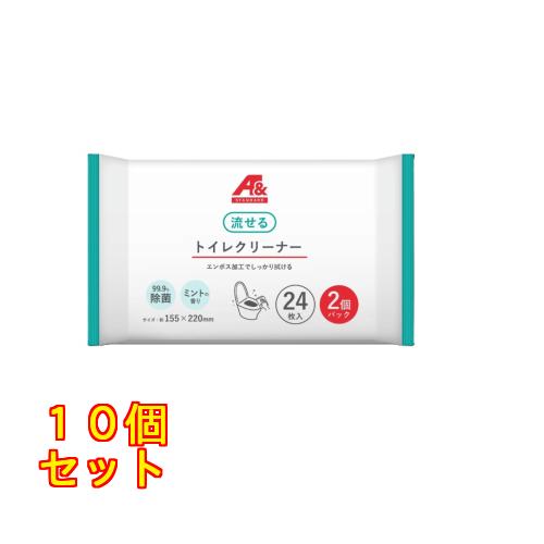 【A&amp;】流せるトイレクリーナー　２４枚×２個×10個