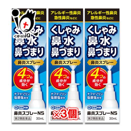 点鼻薬 鼻炎薬 花粉症 薬 ★鼻炎スプレーNS 30mL×3個セット 第2類医薬品 中央製薬 鼻炎点...