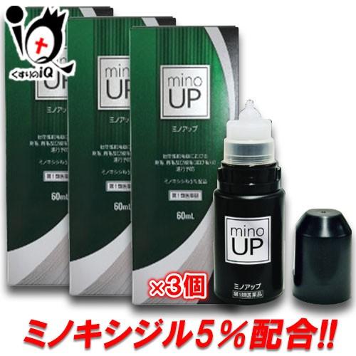 男性用育毛剤 ミノアップ 60ml×3個セット 第1類医薬品 東和薬品 ミノキシジル5％配合 ミノケ...