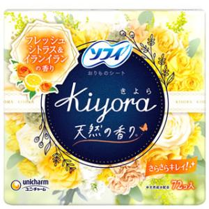 ユニチャーム ソフィ きよら Kiyora フレグランス フレッシュシトラス＆イランイラン (72個...