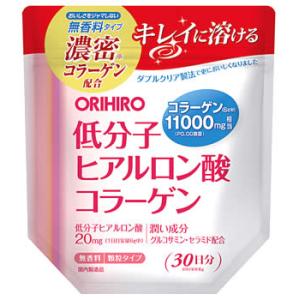 オリヒロ 低分子ヒアルロン酸コラーゲン 袋タイプ (180g) 無香料 顆粒タイプ　※軽減税率対象商品｜kusurinofukutaro