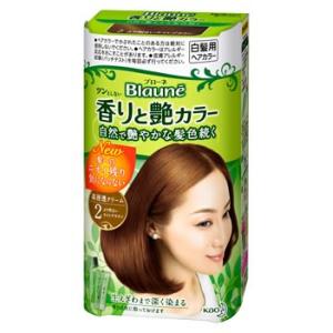 花王　ブローネ　香りと艶カラー　クリーム　2　より明るいライトブラウン　(1セット)　白髪用ヘアカラー　【医薬部外品】