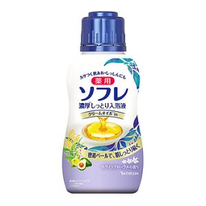 バスクリン 薬用ソフレ 濃厚しっとり入浴液 ホワイトフローラルの香り (480mL) 薬用入浴剤　【医薬部外品】｜kusurinofukutaro