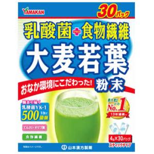 山本漢方 大麦若葉＋乳酸菌 (4g×30パック) 青汁　※軽減税率対象商品｜kusurinofukutaro