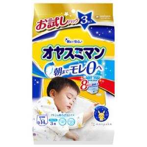 ユニチャーム オヤスミマン 男の子 Lサイズ お試し 9−14kg パック (3枚入) 夜用パンツ おむつ｜kusurinofukutaro