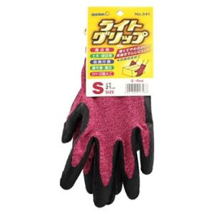 ショーワグローブ　No.341　ライトグリップ　レッド　Sサイズ　(1双)　手袋