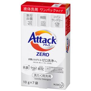 花王 アタックゼロ レギュラー ワンパック (10g×7袋) アタックZERO 洗たく用洗剤 液体｜kusurinofukutaro