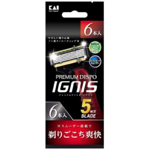 貝印 PREMIUM DISPO IGUNIS 敏感肌用 (6本) カミソリ 5枚刃 剃刀｜kusurinofukutaro