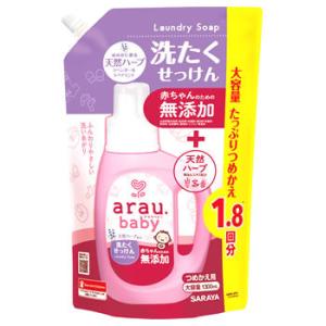 サラヤ arau. アラウ ベビー 洗濯用せっけん つめかえ用 (1300mL) 詰め替え用 液体洗剤｜kusurinofukutaro