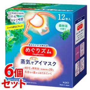 《セット販売》　花王 めぐりズム 蒸気でホットアイマスク 森林浴の香り (12枚)×6個セット