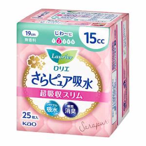 花王 ロリエ さらピュア吸水 超吸収スリム 15cc (25枚) 軽度尿失禁用品 軽失禁ライナー｜kusurinofukutaro