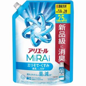 Ｐ＆Ｇ アリエール 洗濯洗剤 MiRAi 超濃縮コンパクト洗剤* エリそで・くすみ最高レベル洗浄* 詰め替え 超ジャンボ (800g)