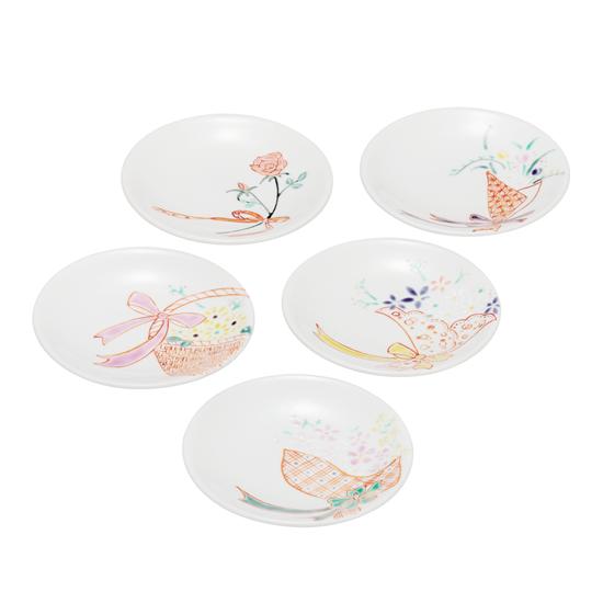 九谷焼皿揃　フォー・ユー／和食器　5枚セット　ギフト　プレゼント　御祝　内祝　御礼　記念品