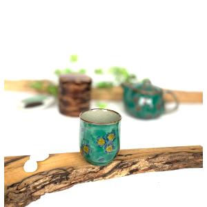 九谷焼 高級 陶磁器 湯呑 小 椿に鳥 裏絵(Kutani teacup)おしゃれ
