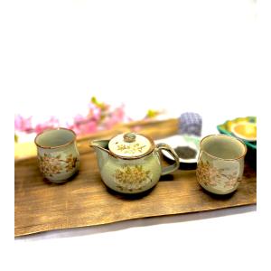 九谷焼 茶道具 十客茶器揃（急須・碗10ヶ入） 本金赤牡丹孔雀 錦苑作