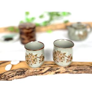 九谷焼 1482/中古・骨董/九谷焼 九谷木米 湯呑茶碗 2点 ※色絵 金彩