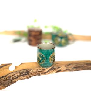 九谷焼 高級 陶磁器 湯呑 小 椿に鳥 裏絵(Kutani teacup)おしゃれ