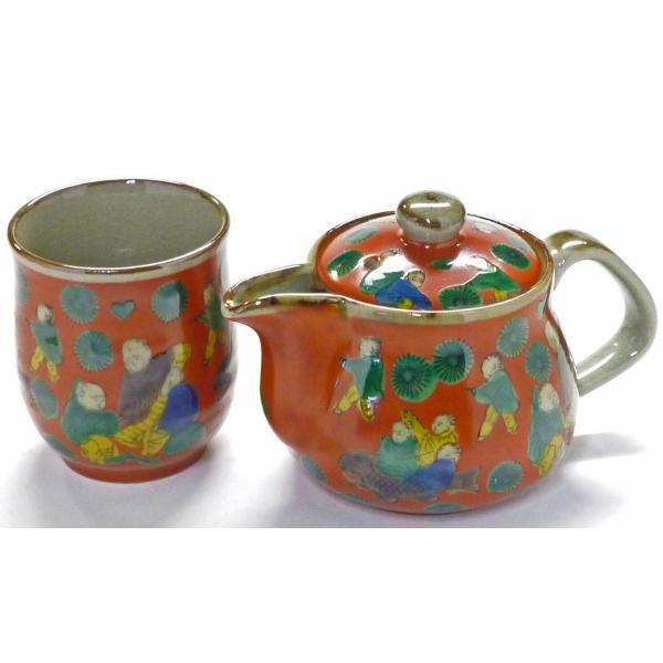 九谷焼 急須2点セット 小 木米写し 裏絵(Kutani Teapot)おしゃれ 茶器 ポット ティ...