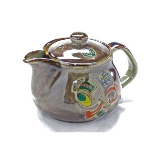 九谷焼 急須 大 宝尽くし紫塗り 裏絵(Kutani teapot)おしゃれ 茶器 ポット急須 ティーポット お茶 紅茶 二人用 便利 結婚祝い プレゼント｜kutanihyakkaen