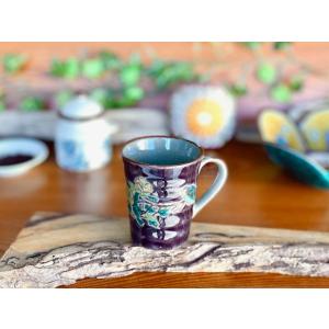 九谷焼 高級 陶磁器 夫婦湯呑 金糸梅に鳥 裏絵( Kutani Teacup