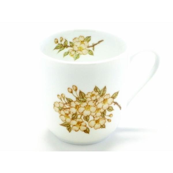 九谷焼 マグカップ(磁器)しだれ桜 中裏絵(Kutani mug)おしゃれ マグ コーヒーカップ 保...