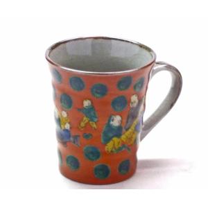 母の日ギフト 九谷焼 マグカップ 木米(Kutani mug)おしゃれ コーヒーカップ 保温性 陶器 和食器 ブランド ハート 手描き 結婚祝い プレゼント｜kutanihyakkaen