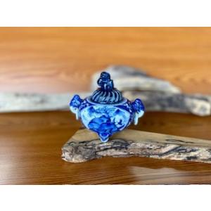 九谷焼 高級 陶磁器 香炉 本金 百人一首 桐箱入り (Kutani Incense