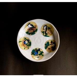 九谷焼 高級 陶磁器 小皿 吉田屋花鳥図 4寸 裏絵 磁器 結婚祝い プレゼント 一枚売り 単品