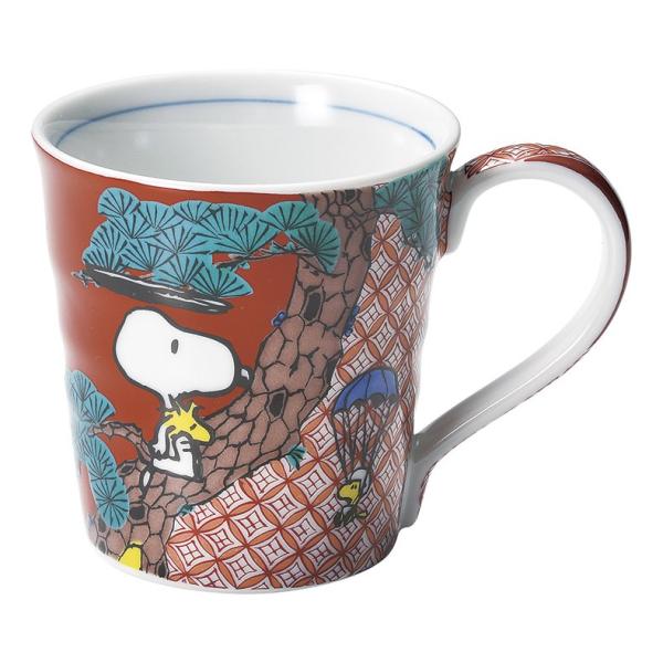 PEANUTS(ピーナッツ)　スヌーピー　九谷焼　マグカップ　赤絵