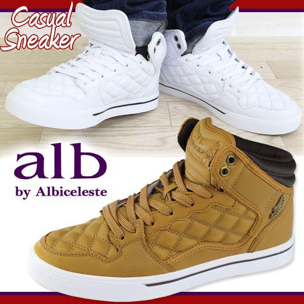 alb by albiceleste 5613 メンズ ハイカットスニーカー キルティング シューズ...