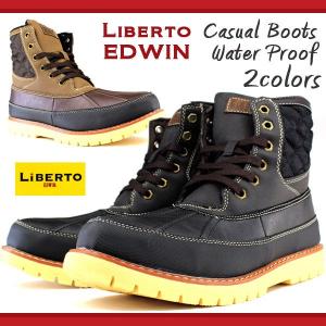 メンズ ブーツ スニーカー 防水 防滑 Liberto EDWIN L60490 リベルト エドウィン ハイカット