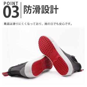 レインブーツ メンズ レディース ショート 黒...の詳細画像4