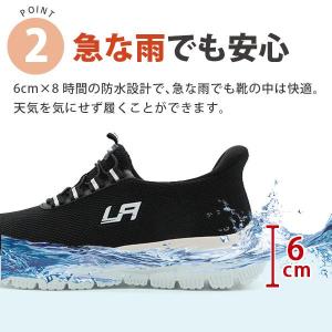 スリッポン レディース 靴 スニーカー 黒 ブ...の詳細画像2