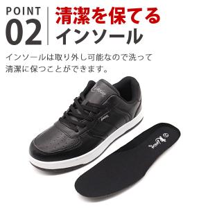 スニーカー メンズ 防水 滑りにくい 白 黒 ...の詳細画像3