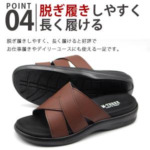 サンダル メンズ 靴 スリッパ 黒 ブラック ...の詳細画像5