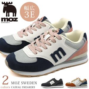 モズ スニーカー レディース 靴 幅広 甲高 3E 軽量 軽い ブランド おしゃれ シンプル 可愛い 通勤 通学 快適 疲れにくい 疲れない 黒 ブラック moz MZ-10255