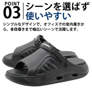 サンダル メンズ 靴 黒 ブラック ホワイト ...の詳細画像3