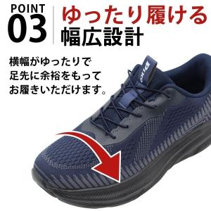 スニーカー メンズ スリッポン 靴 黒色 ブラ...の詳細画像3
