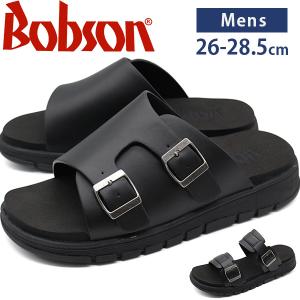 ボブソン サンダル メンズ 靴 黒 ブラック クッション 軽い 軽量 シンプル 仕事 ビジネス ベルト ダブルベルト 社内履き 履きやすい Bobson S51155 S51156