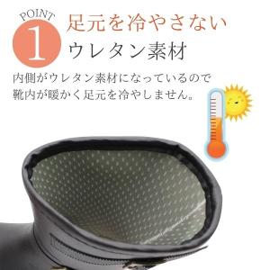 レインブーツ レディース 長靴 雨靴 黒 ブラ...の詳細画像1