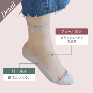 レディース 靴下 靴下屋 足ベール クリア タ...の詳細画像5