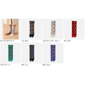 レディース 靴下 Tabio 花フロート柄足袋...の詳細画像1