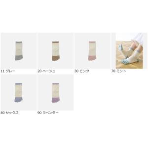Tabio 定番綿 カラー ネップ 切替 五本...の詳細画像1