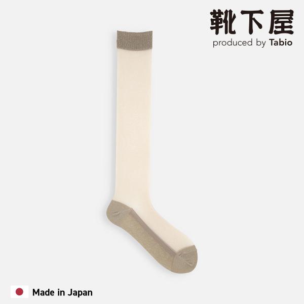 レディース 靴下 Tabio シアー ラメ カバー風 ハイソックス 靴下屋 タビオ 日本製