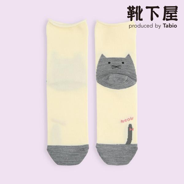 レディース 靴下 Mighty Soxer 毛混 かかと ねこ くるくる ショートソックス 靴下屋 ...